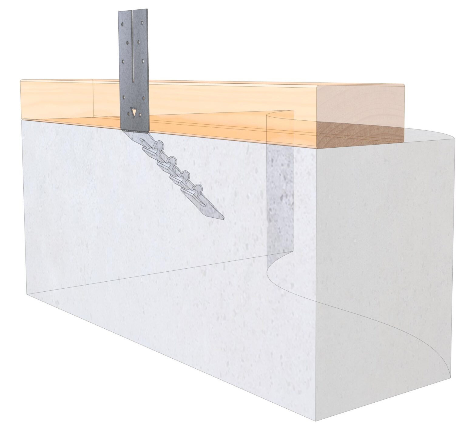 Bottom Plate Anchor Metal anchor fixing bottom plate to concrete slab