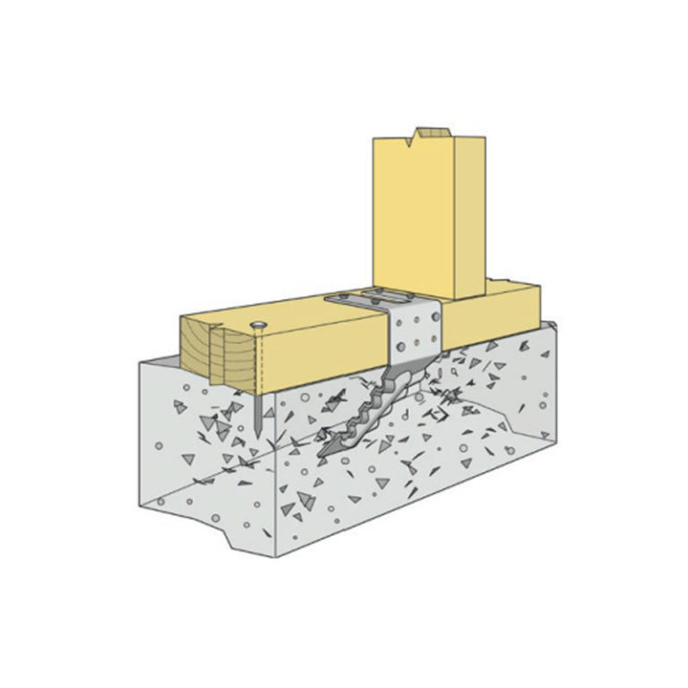 Bottom Plate Anchor Metal anchor fixing bottom plate to concrete slab