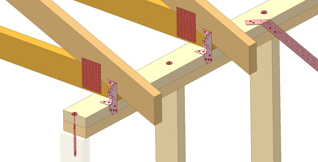 Single 150 Screw Double Top Plate Complete With Truss And Std - Stud to Wall Plate Connection